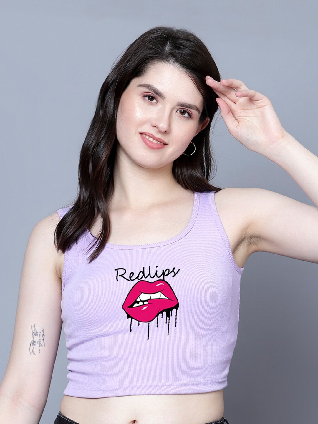 

Fashion And Youth Printed Sleeveless Tank Top, Lavender