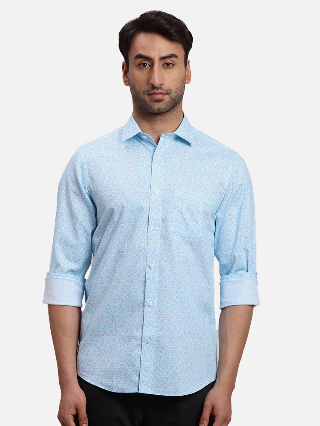 

ColorPlus Floral Printed Cotton Casual Shirt, Blue