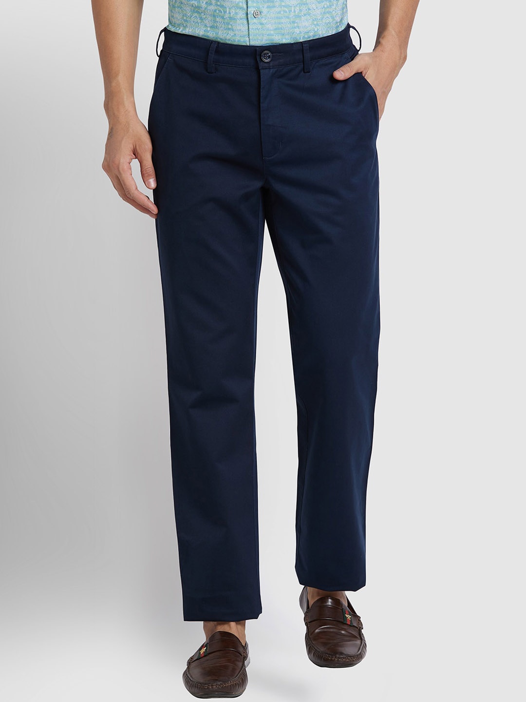 

ColorPlus Men Cotton Trouser, Blue