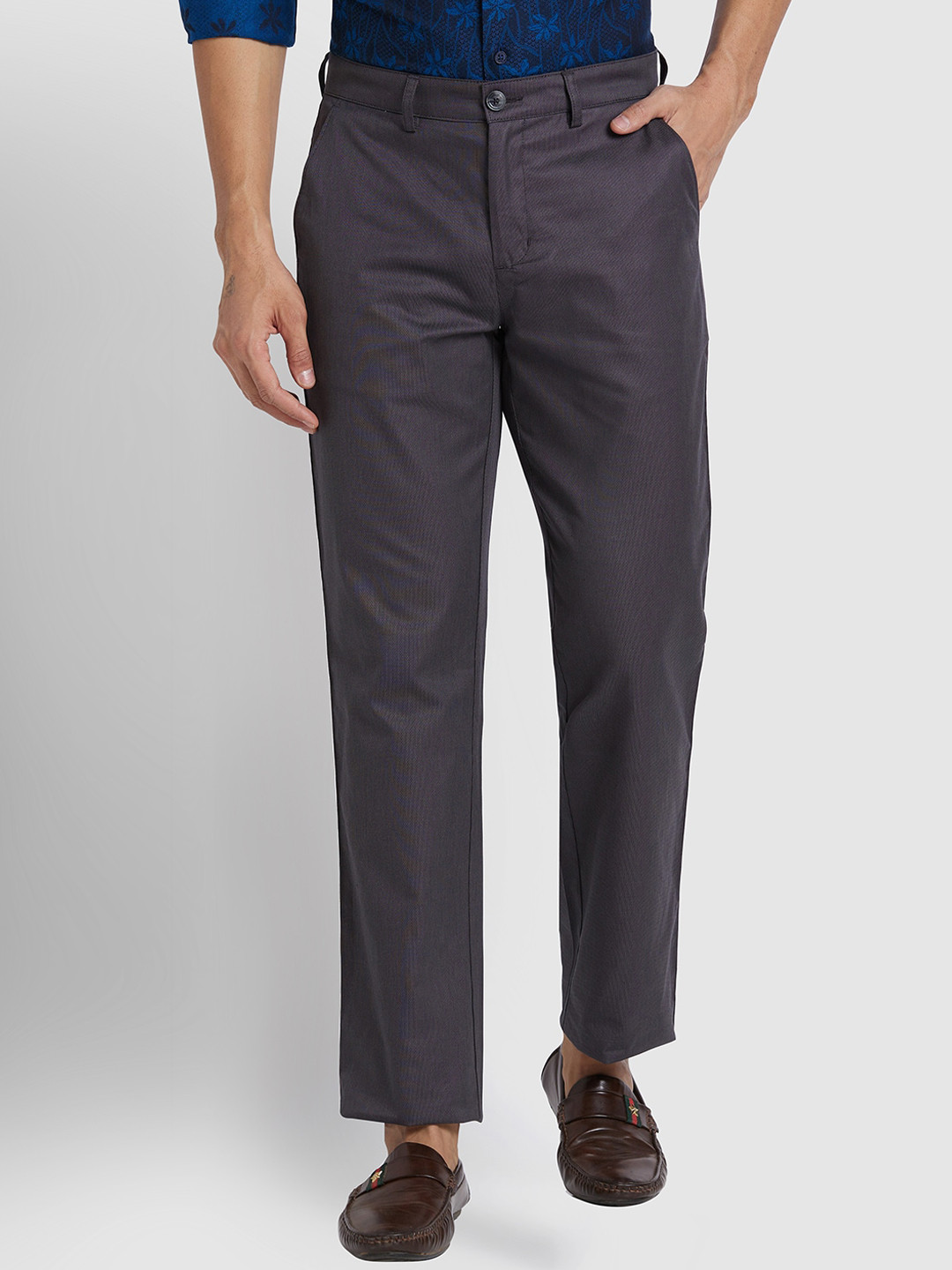 

ColorPlus Men Cotton Trouser, Grey