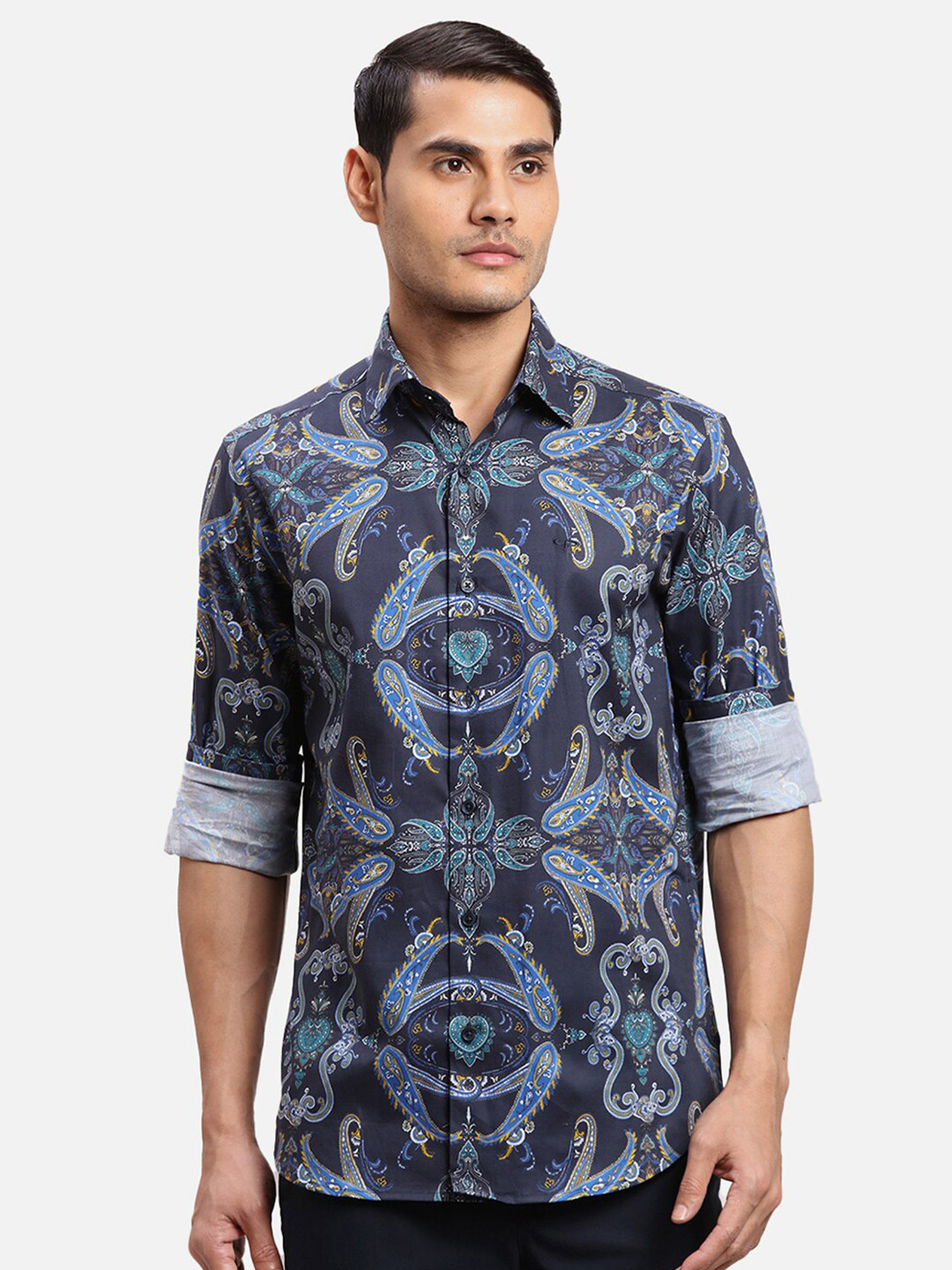 

ColorPlus Ethnic Motifs Printed Cotton Casual Shirt, Blue