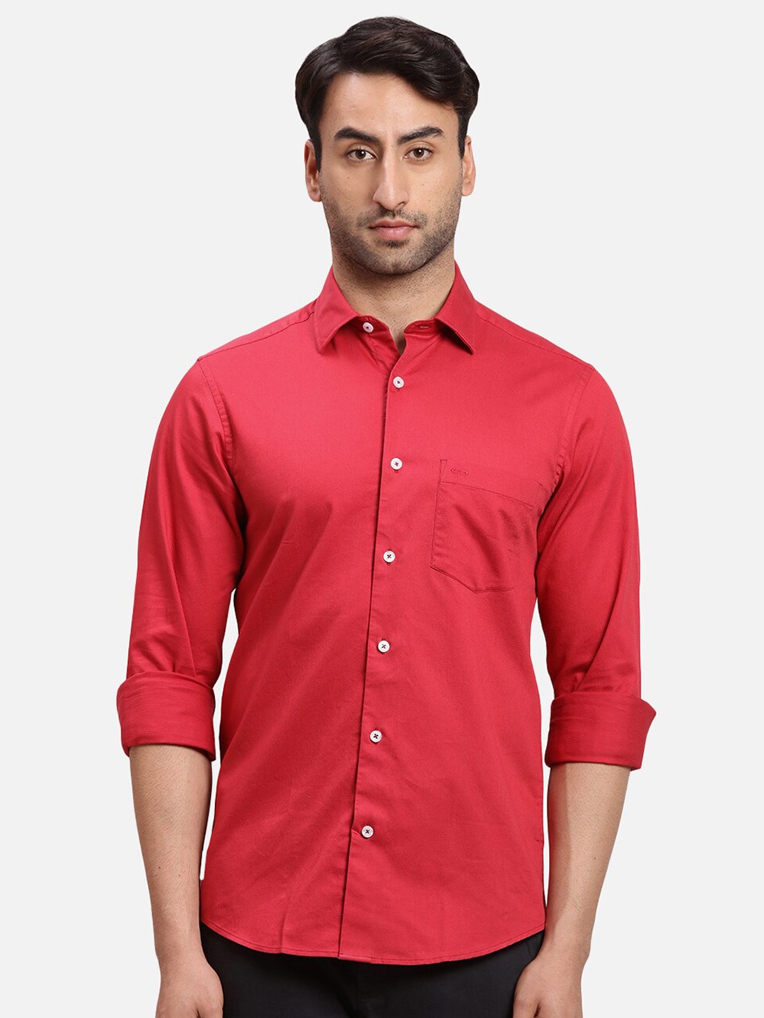 

ColorPlus Spread Collar Cotton Casual Shirt, Red