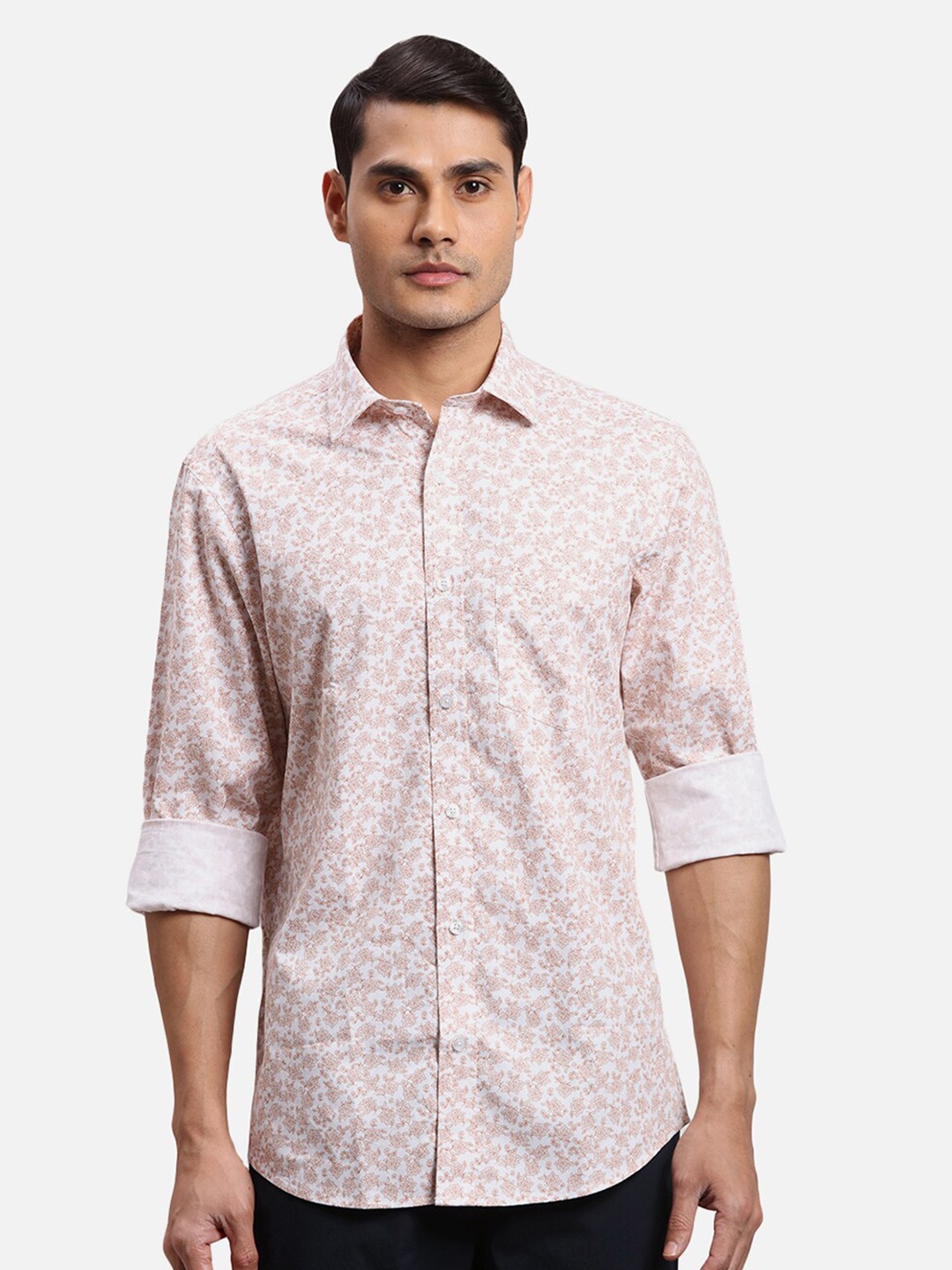 

ColorPlus Floral Printed Cotton Casual Shirt, Brown