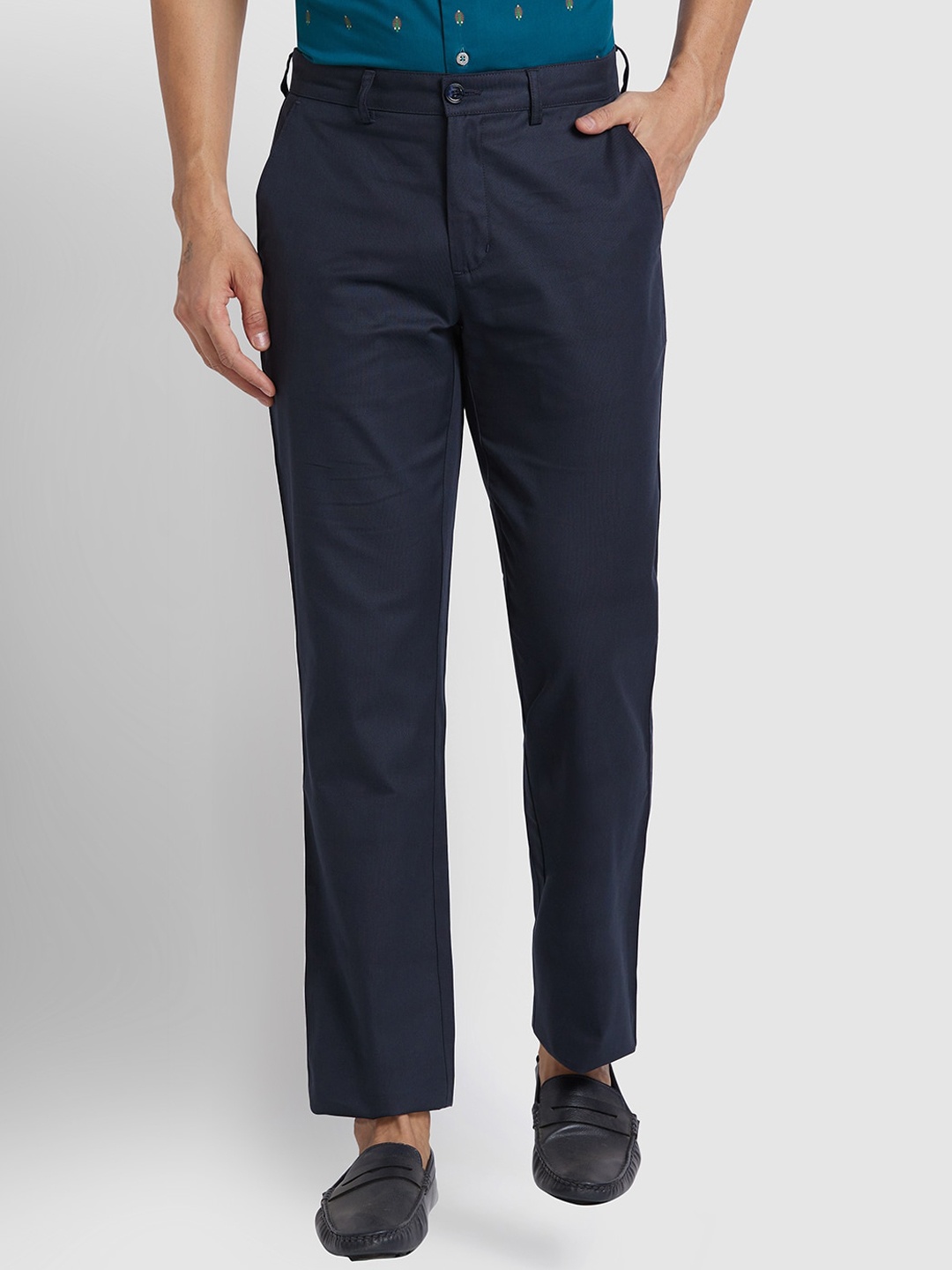 ColorPlus Men Cotton Trouser, Blue