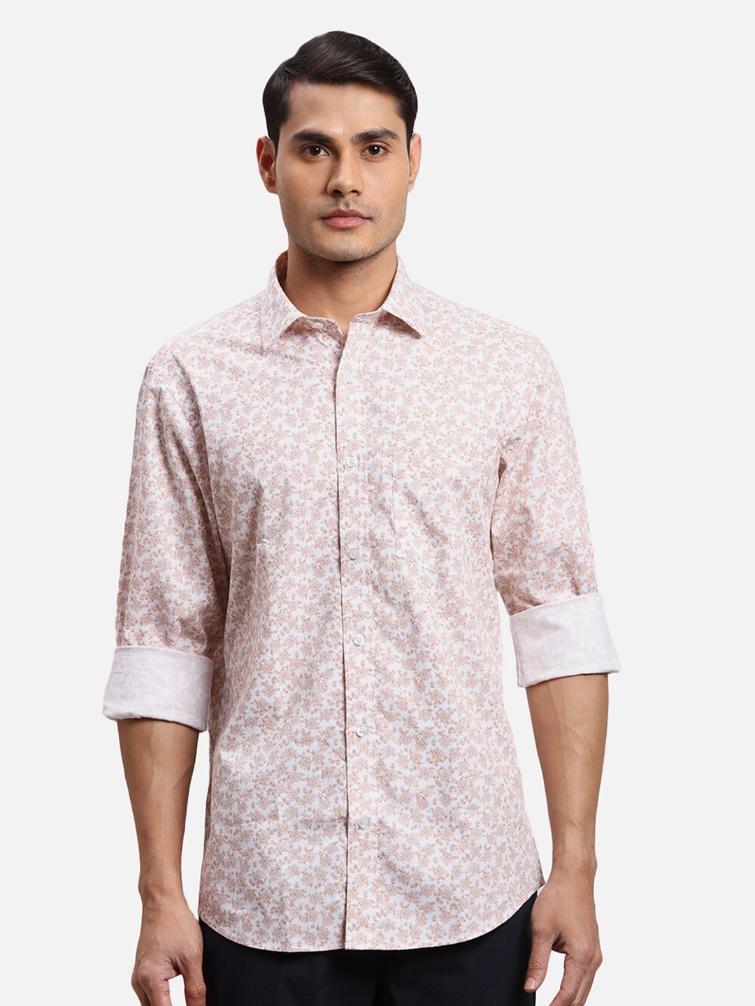 

ColorPlus Floral Printed Cotton Casual Shirt, Brown