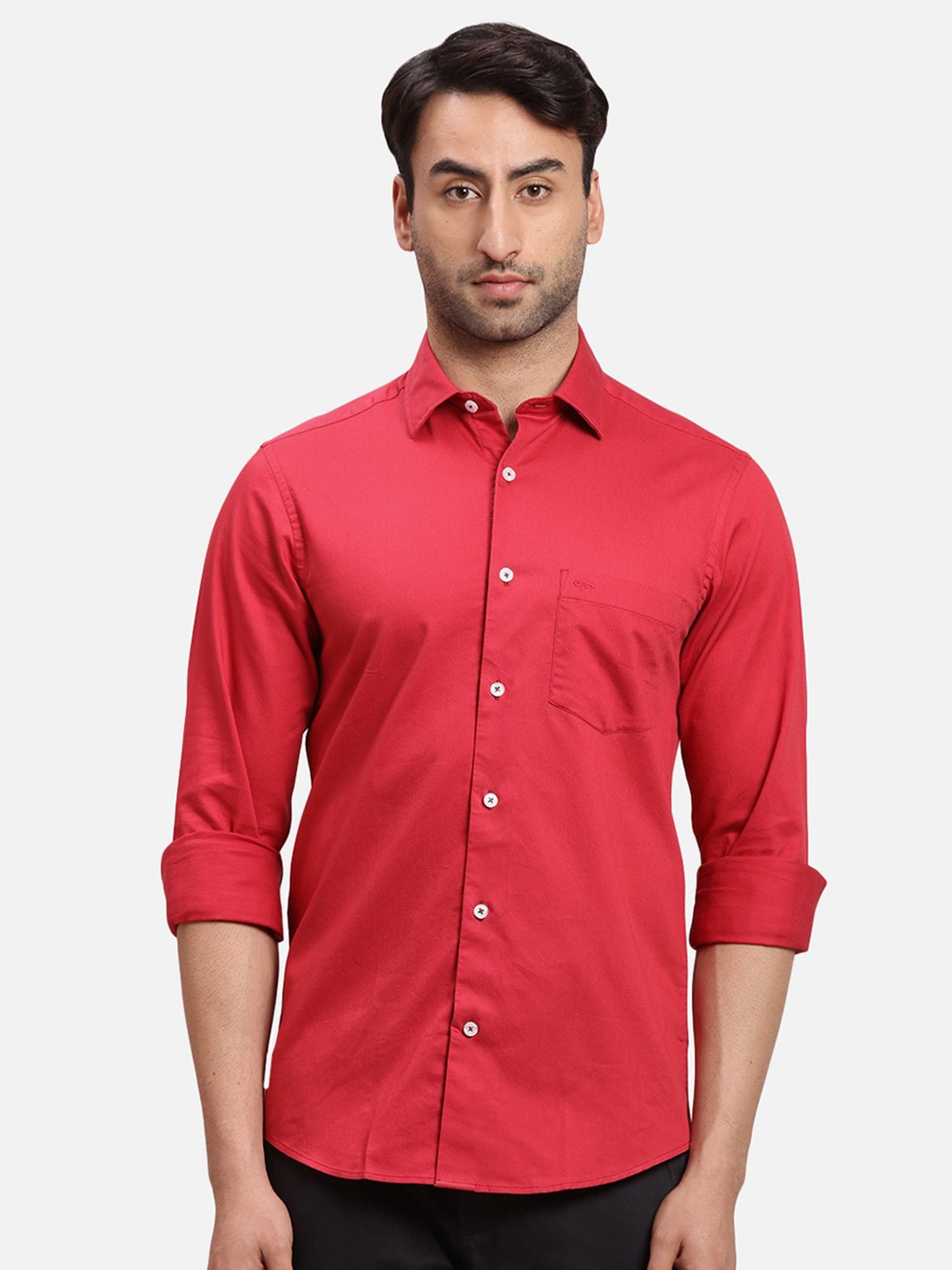 

ColorPlus Spread Collar Cotton Casual Shirt, Red