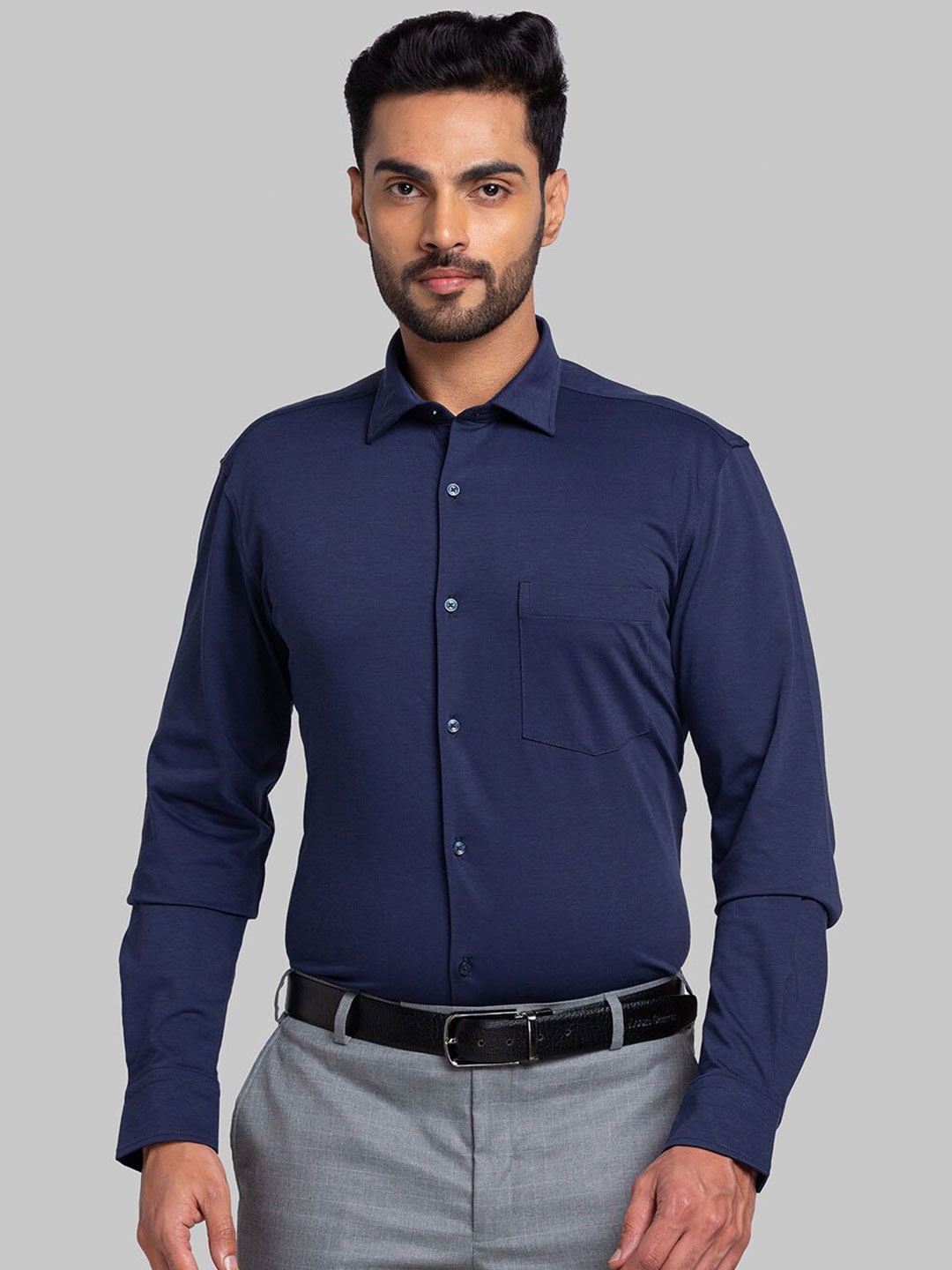 

Park Avenue Slim Fit Long Sleeves Cotton Opaque Casual Shirt, Blue