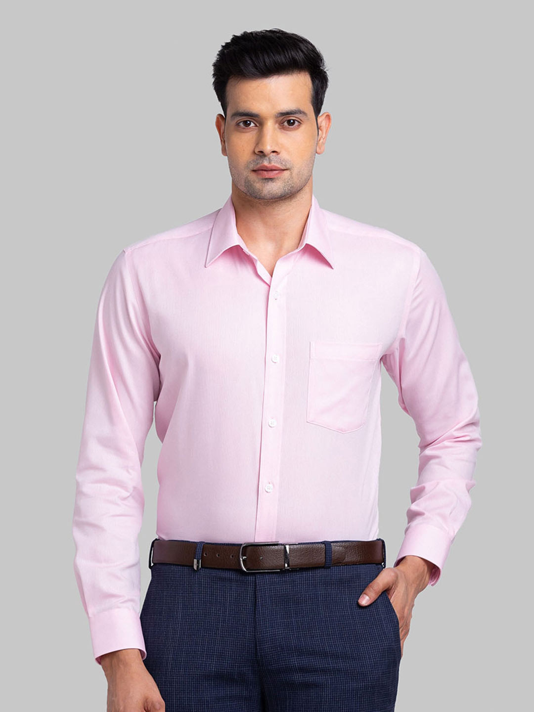 

Park Avenue Spread Collar Cotton Formal Shirt, Red