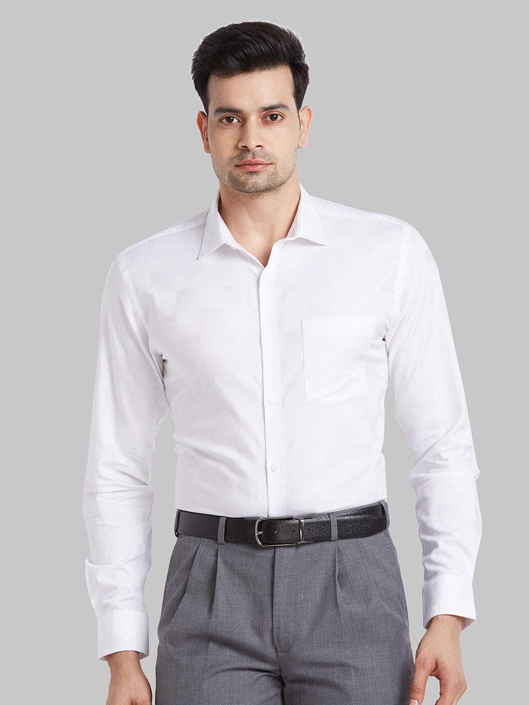 

Park Avenue Spread Collar Cotton Formal Shirt, White