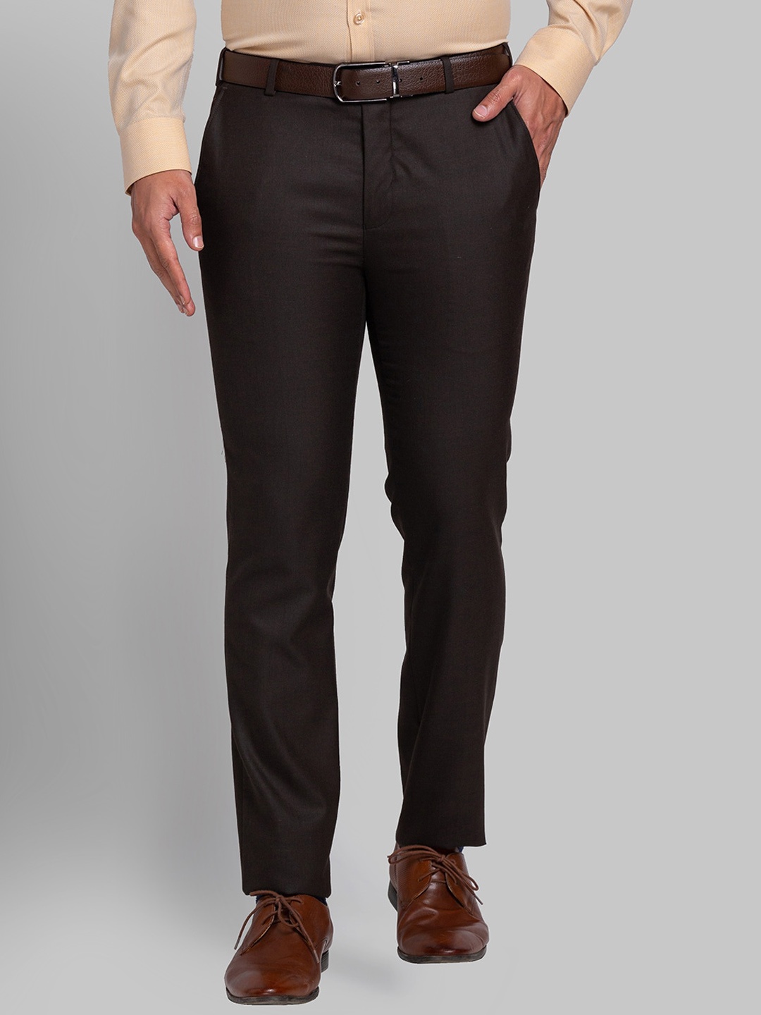 

Park Avenue Men Slim Fit Formal Trousers, Brown