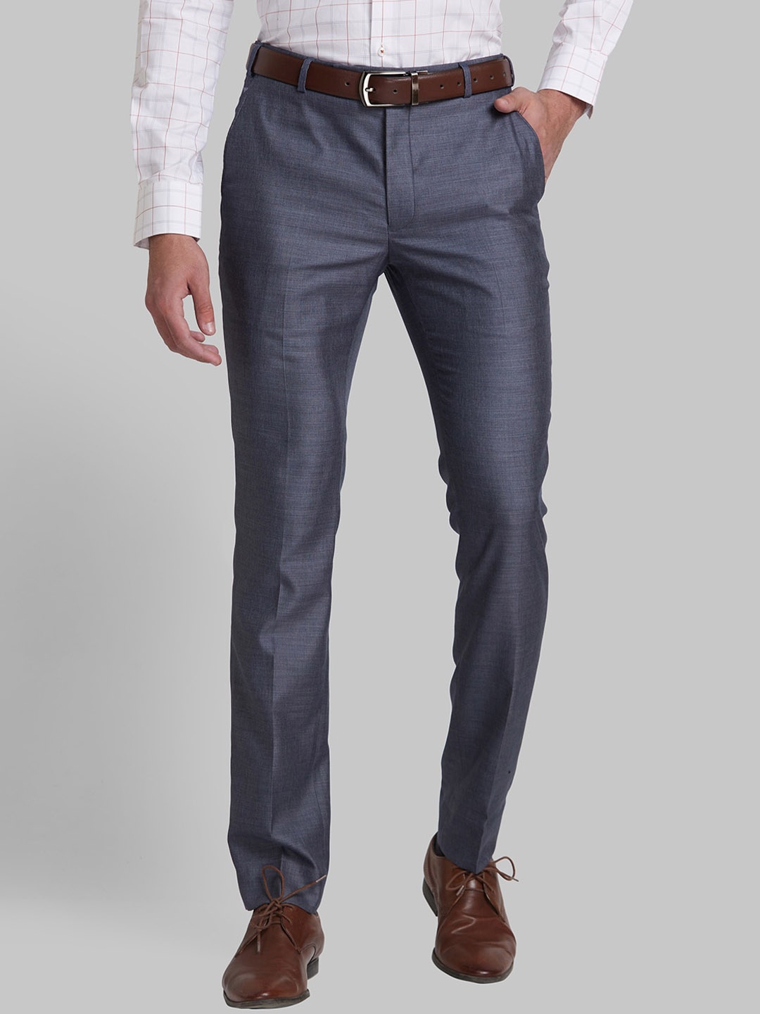

Park Avenue Men Slim Fit Formal Trousers, Blue