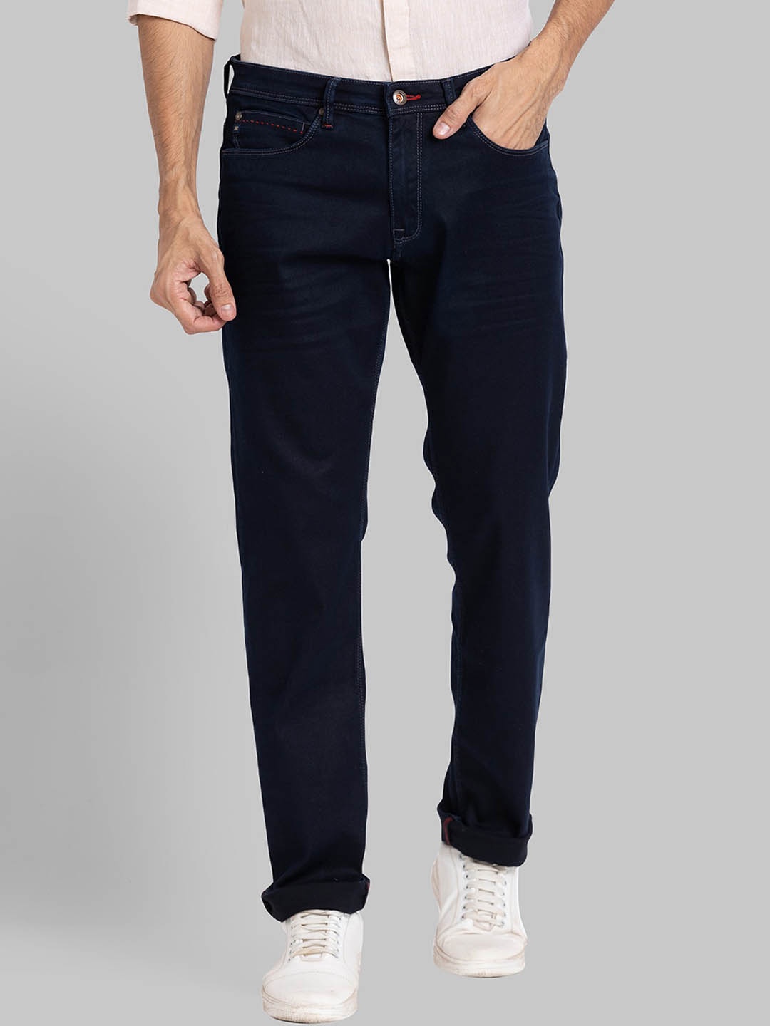 

Raymond Men Regular-Fit No Fade Jeans, Blue