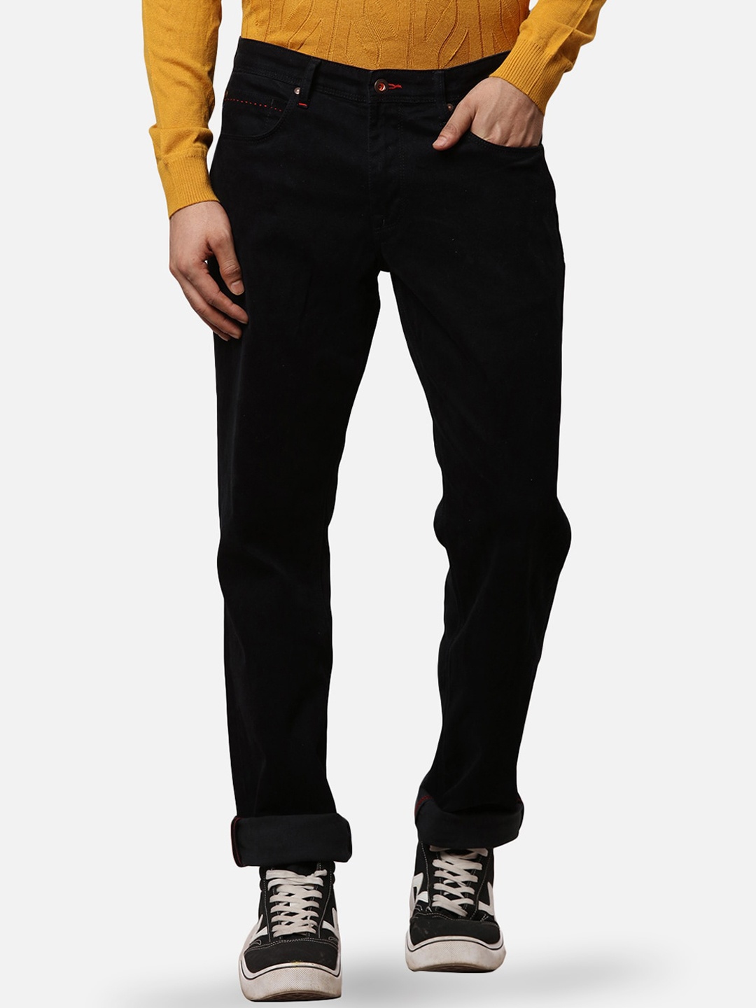 

Raymond Men No Fade Slim-Fit Jeans, Black