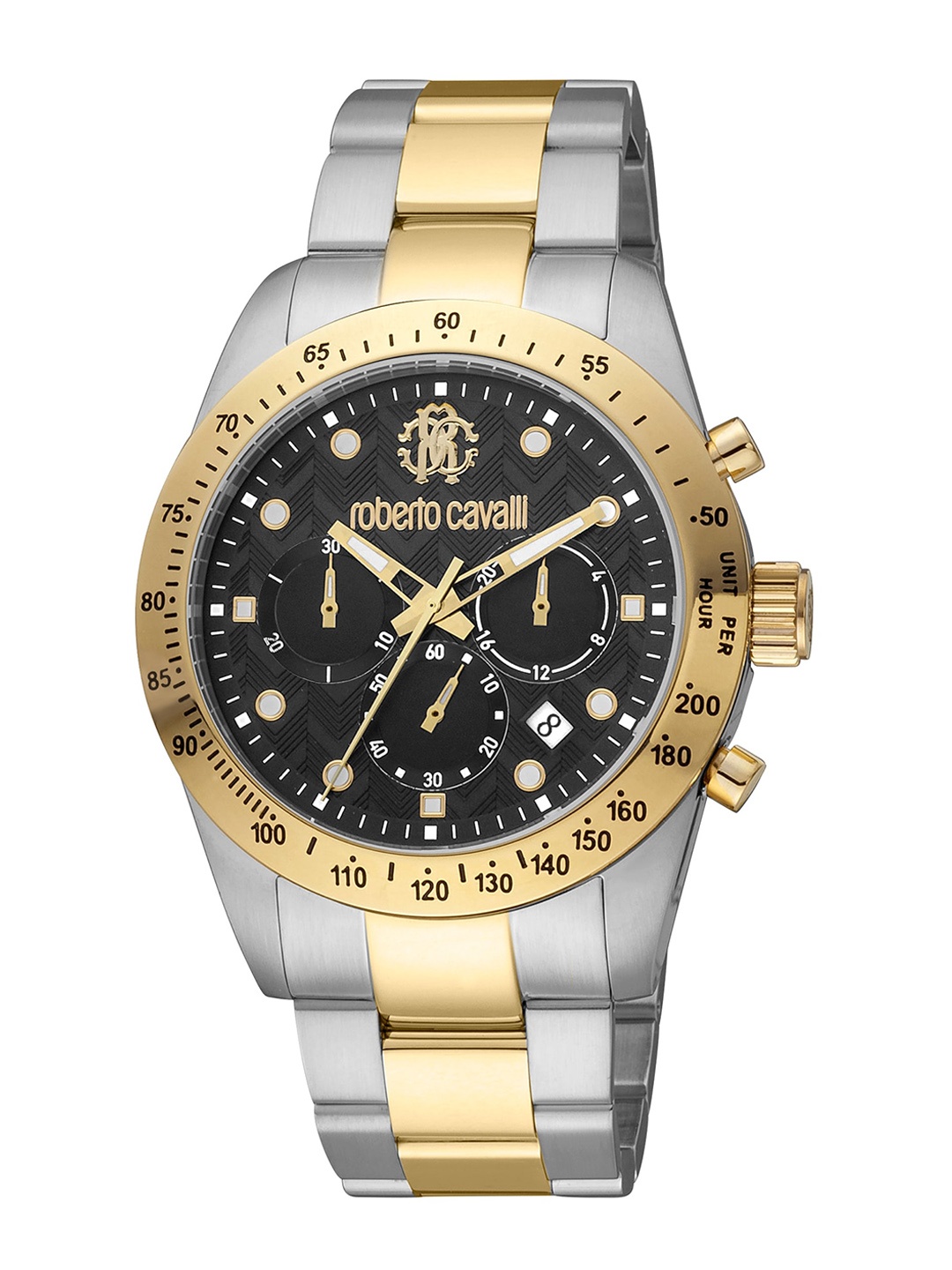 

Roberto Cavalli Men Embellished Dial & Stainless Steel Straps Analogue Watch RC5G046M0065, Silver