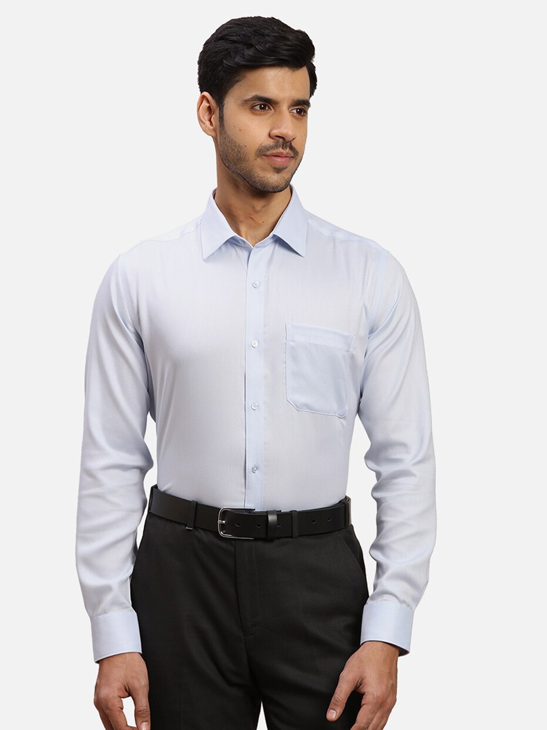 

Raymond Self Designed Cotton Formal Contemporary Fit Shirt, Blue