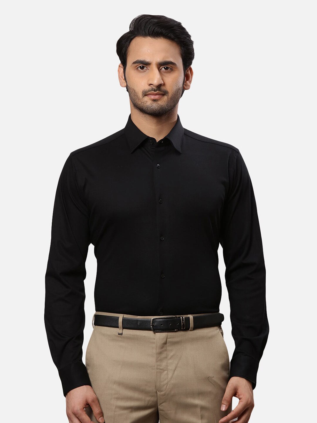 

Raymond Cotton Slim-Fit Formal Shirt, Black