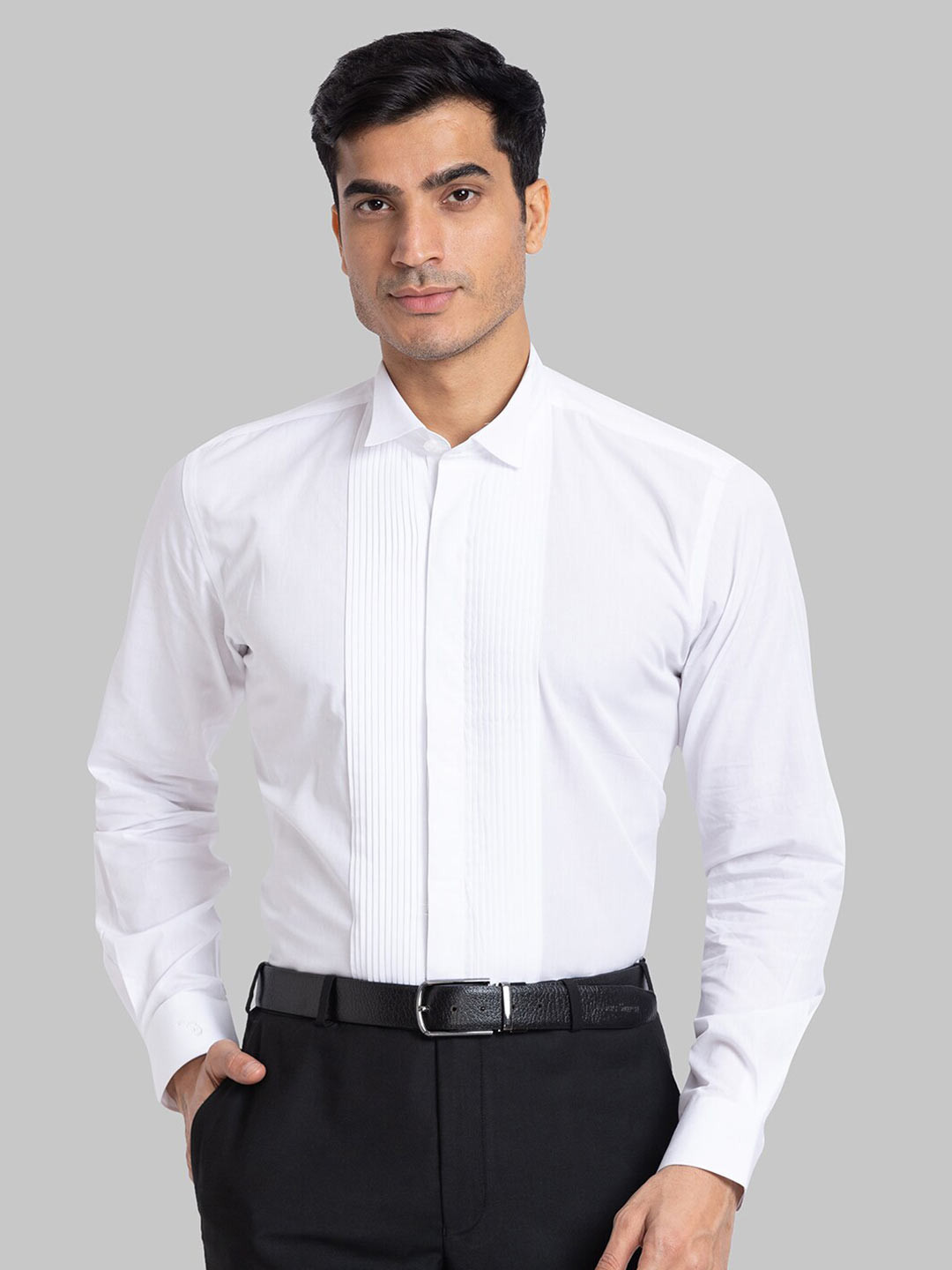 

Raymond Spread Collar Long Sleeves Self-Design Contemporary-Fit Cotton Formal Shirt, White