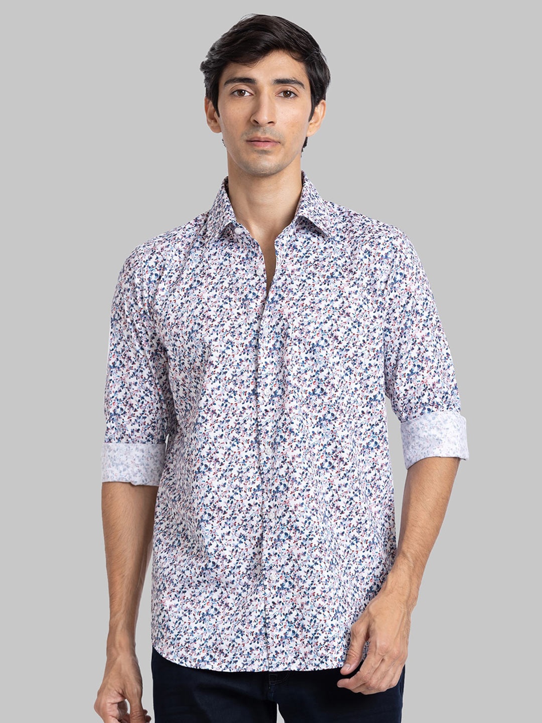 

Raymond Abstract Printed Cotton Contemporary-Fit Shirt, White