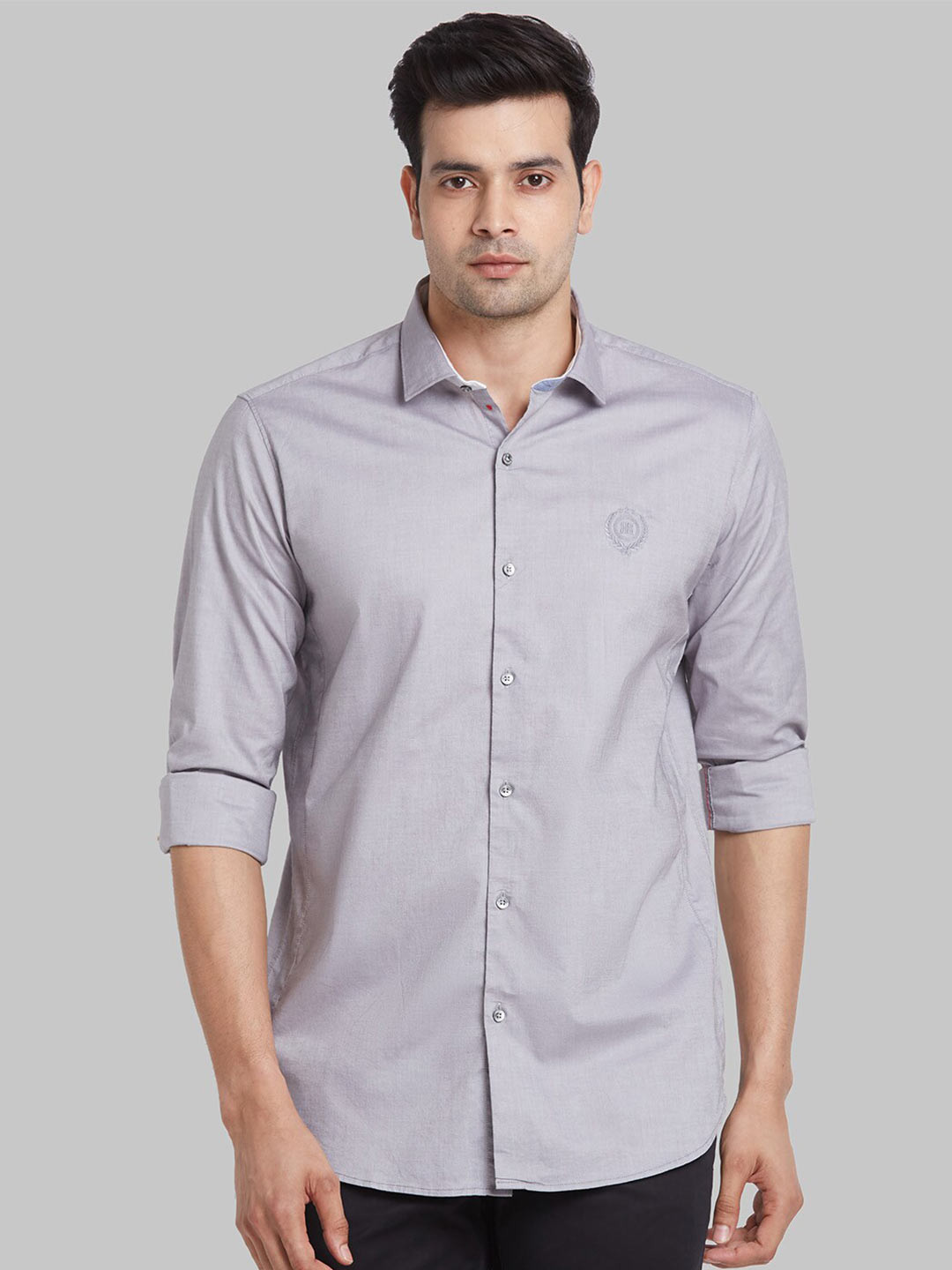 

Raymond Cotton Spread Collar Regular Fit Casual Shirt, Grey