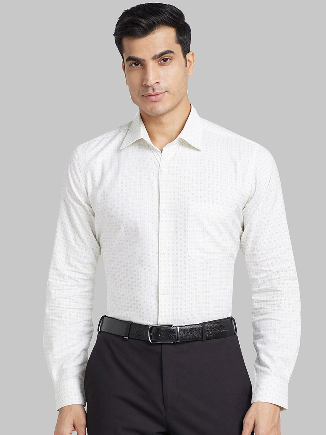 

Raymond Printed Cotton Contemporary-Fit Formal Shirt, White