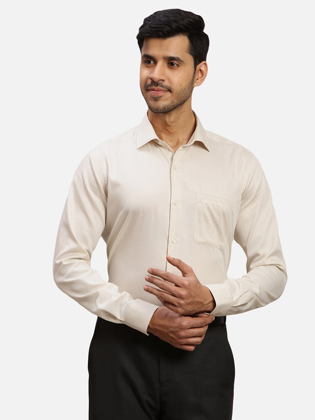 

Raymond Self Designed Cotton Contemporary-Fit Formal Shirt, Yellow