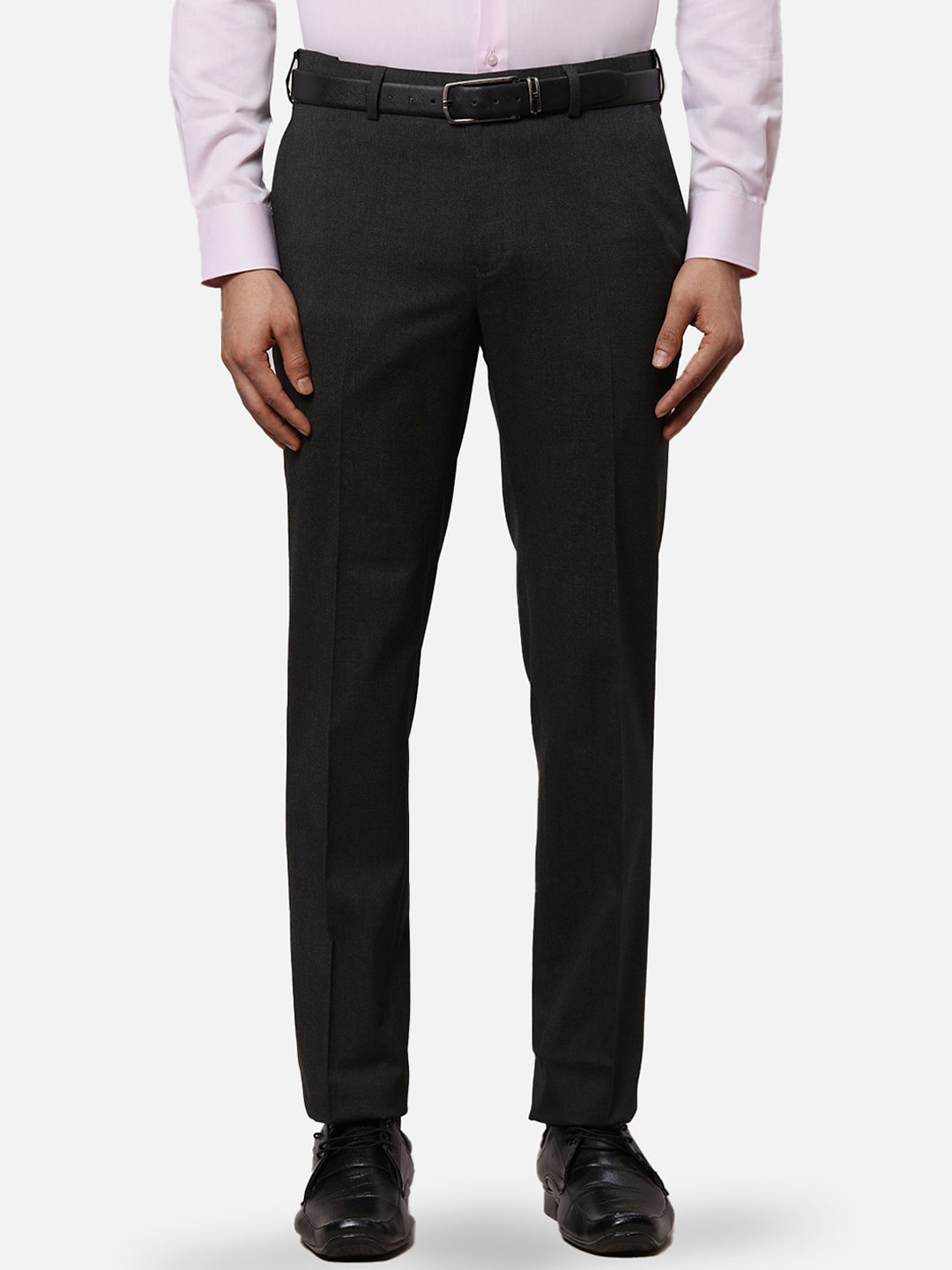 

Raymond Self Design Slim Fit Formal Trousers, Grey