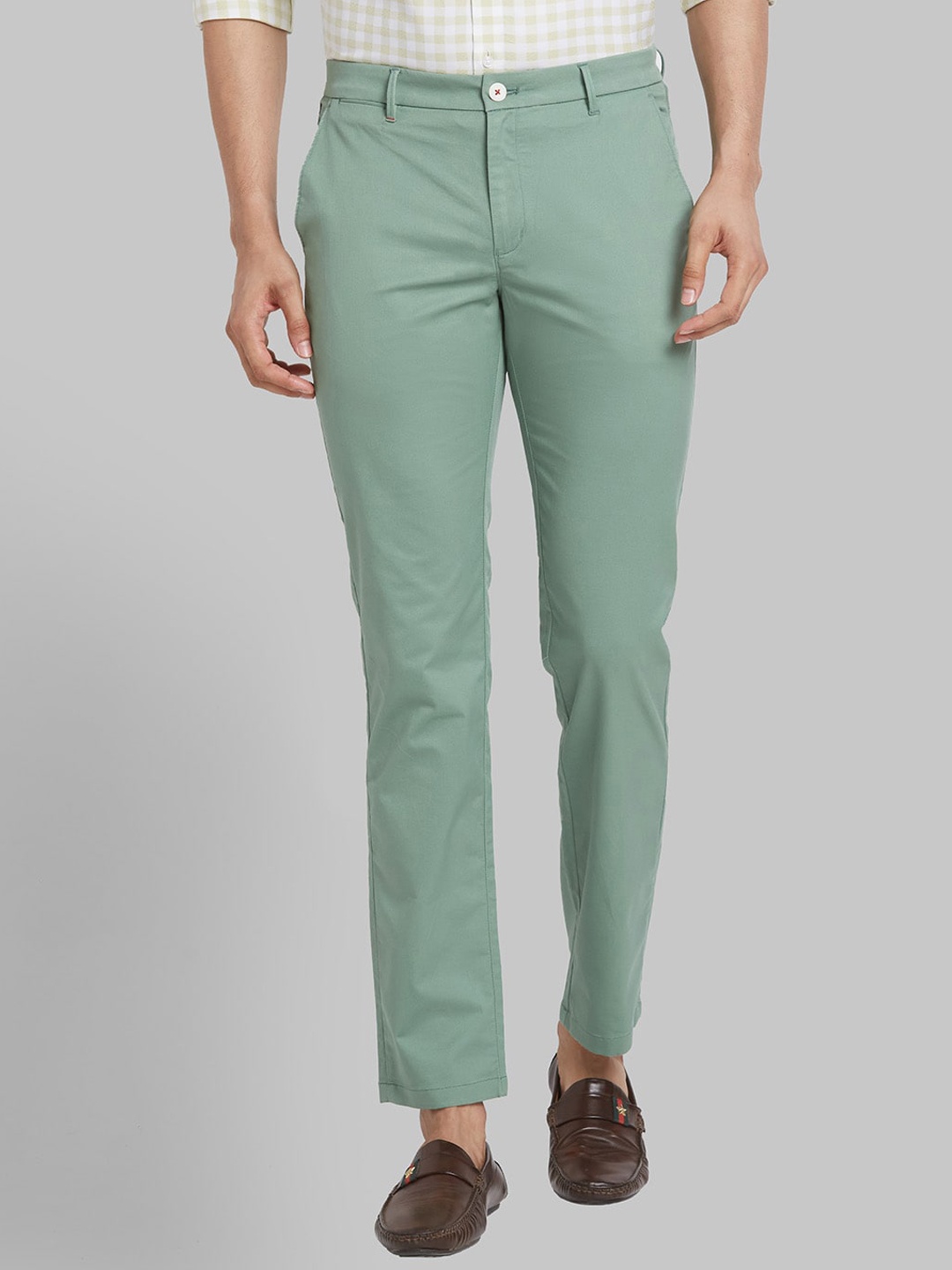 

Raymond Men Slim Fit Chino Cotton Trousers, Green
