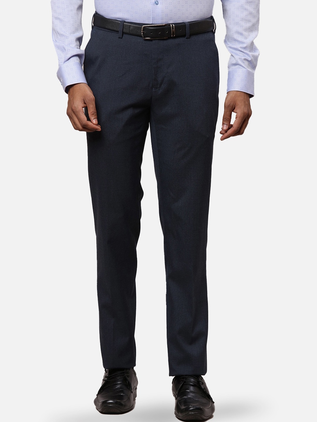 

Raymond Mid-Rise Slim-Fit Formal Trouser, Blue