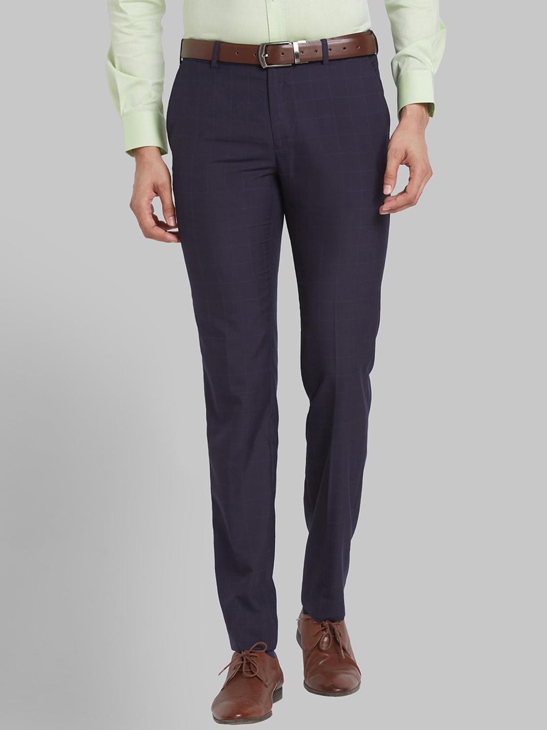 

Raymond Checked Contemporary-Fit Formal Trouser, Navy blue