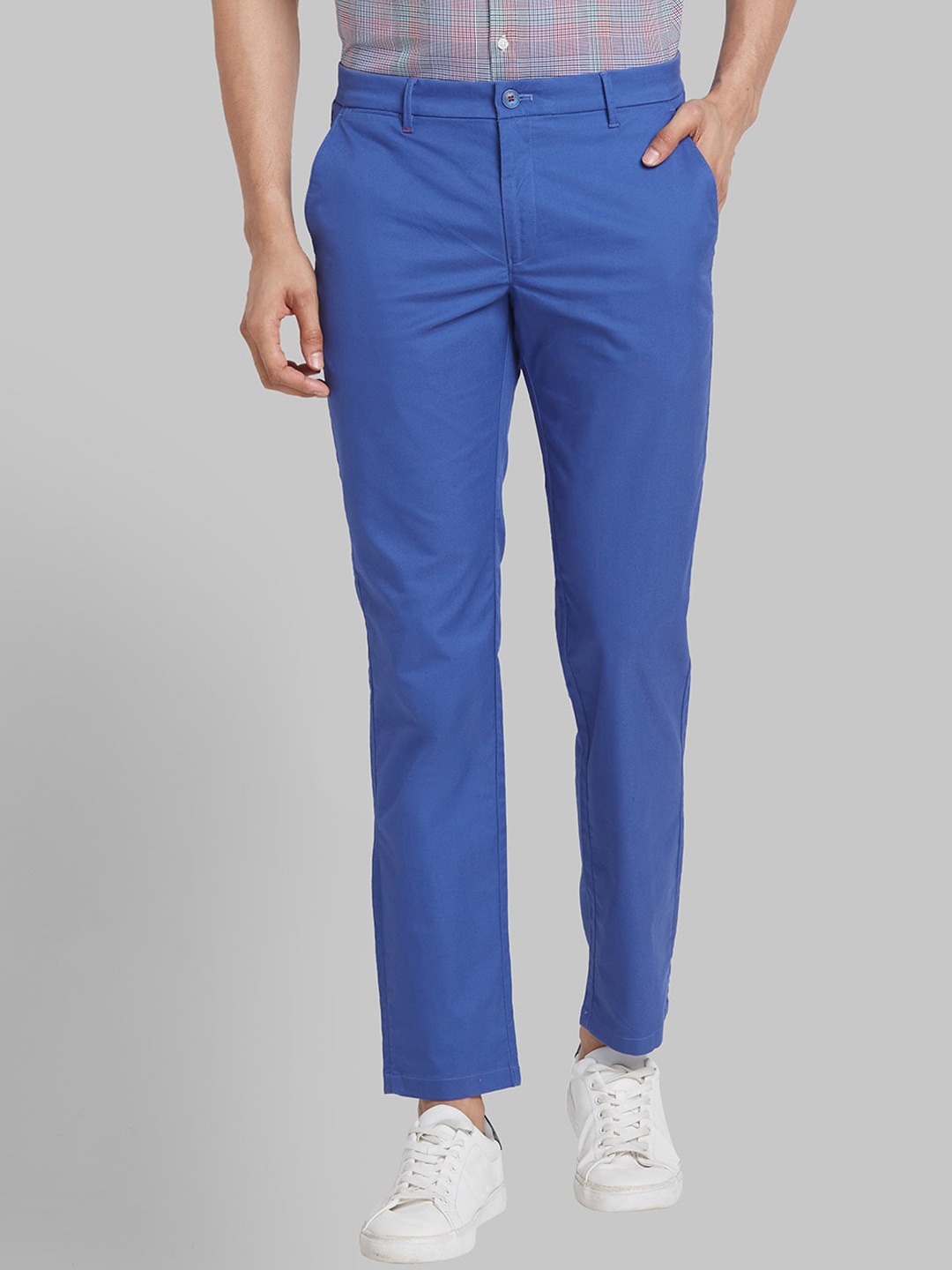 

Raymond Mid-Rise Slim-Fit Regular Trouser, Blue