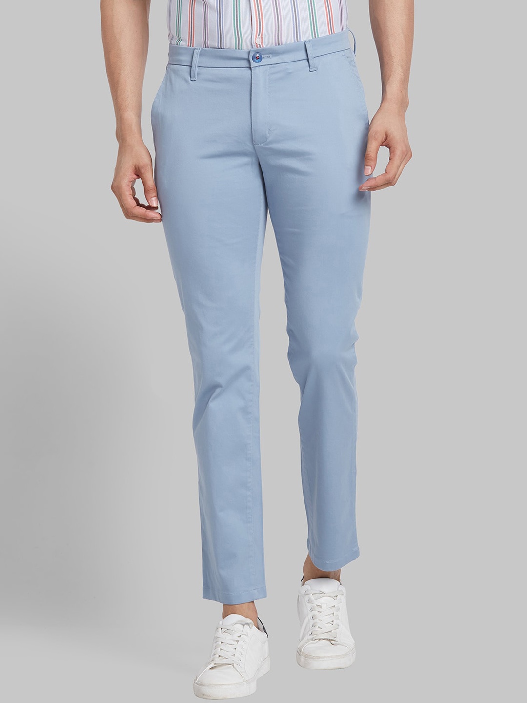 

Raymond Slim Fit Mid Rise Chino Trousers, Blue