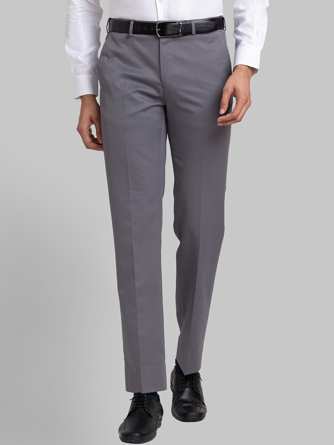 

Raymond Men Contemporary Fit Formal Trousers, Grey