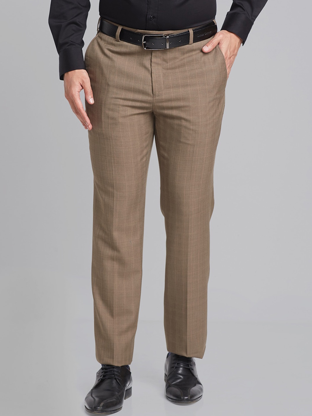 

Raymond Checked Contemporary Fit Formal Trousers, Brown