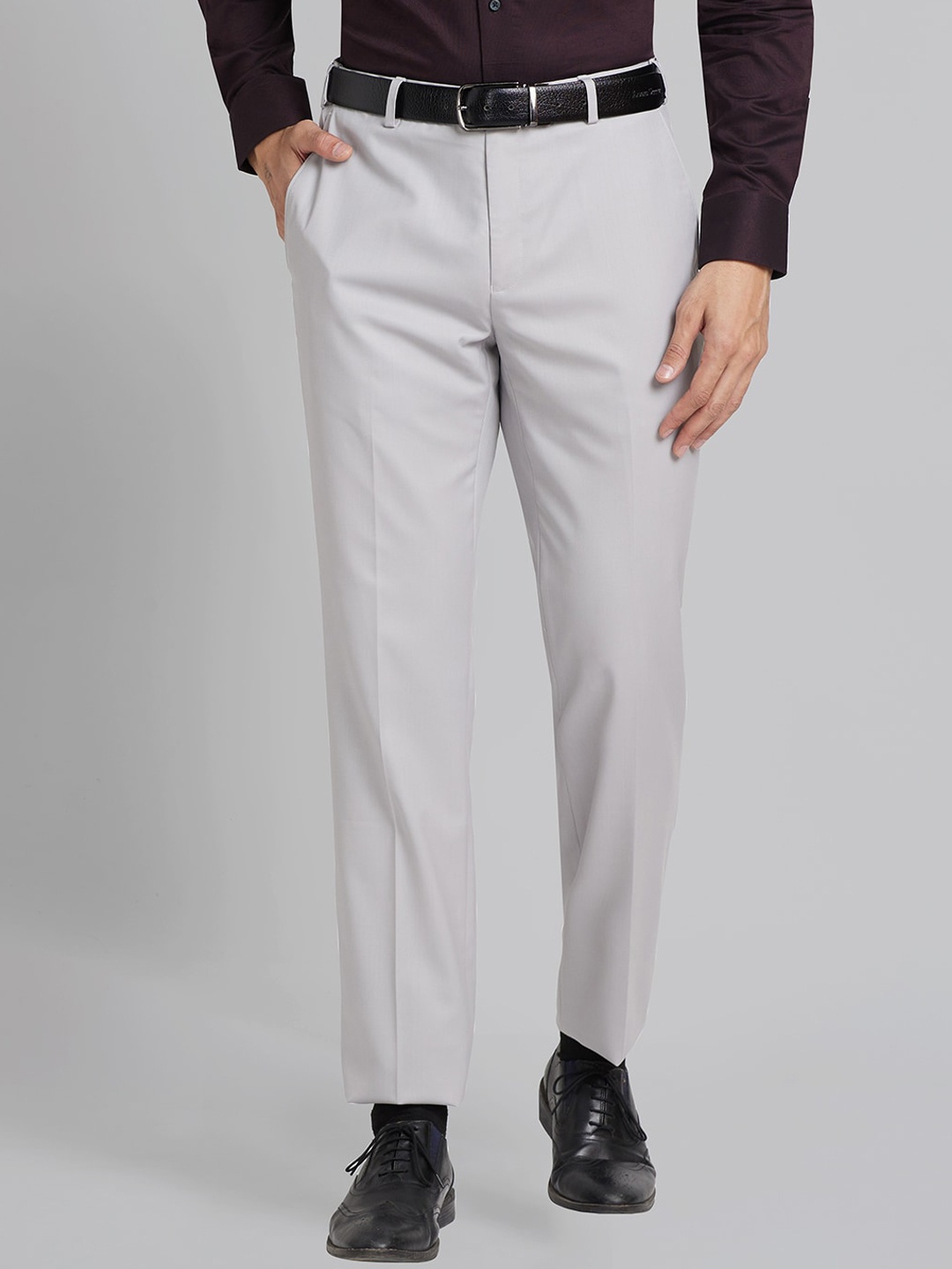 

Raymond Men Contemporary-Fit Formal Trouser, Grey