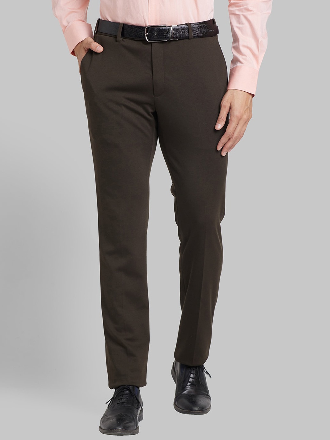 

Raymond Men Slim-Fit Formal Trouser, Green