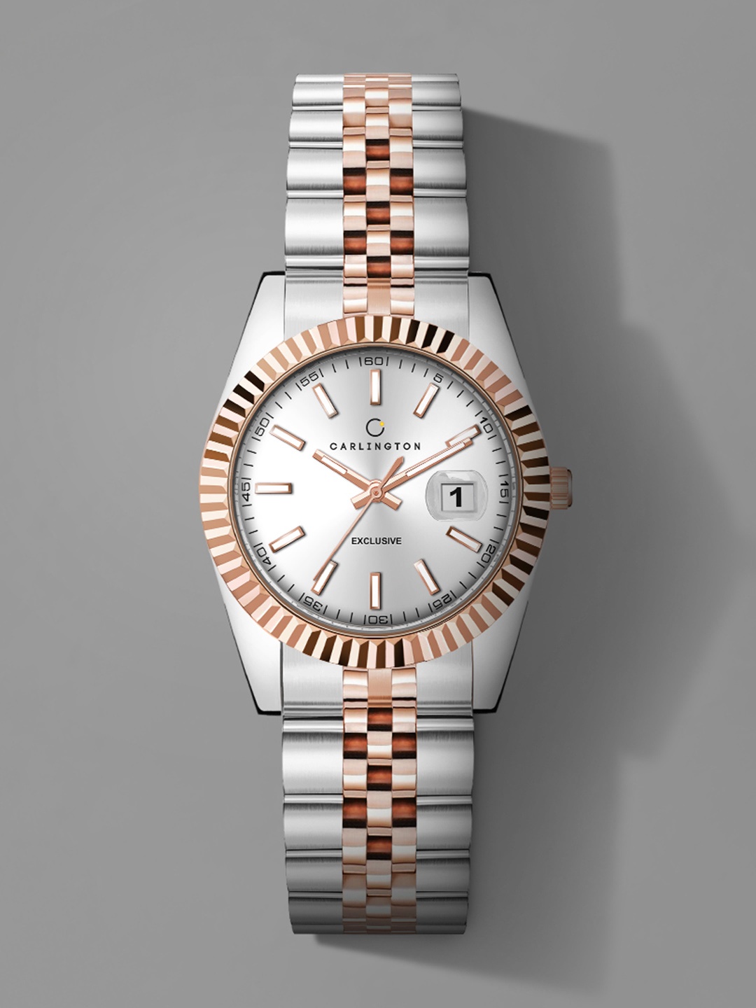 

CARLINGTON Women Bracelet Style Straps Analogue Watch Exclusive 8811 Two, Silver