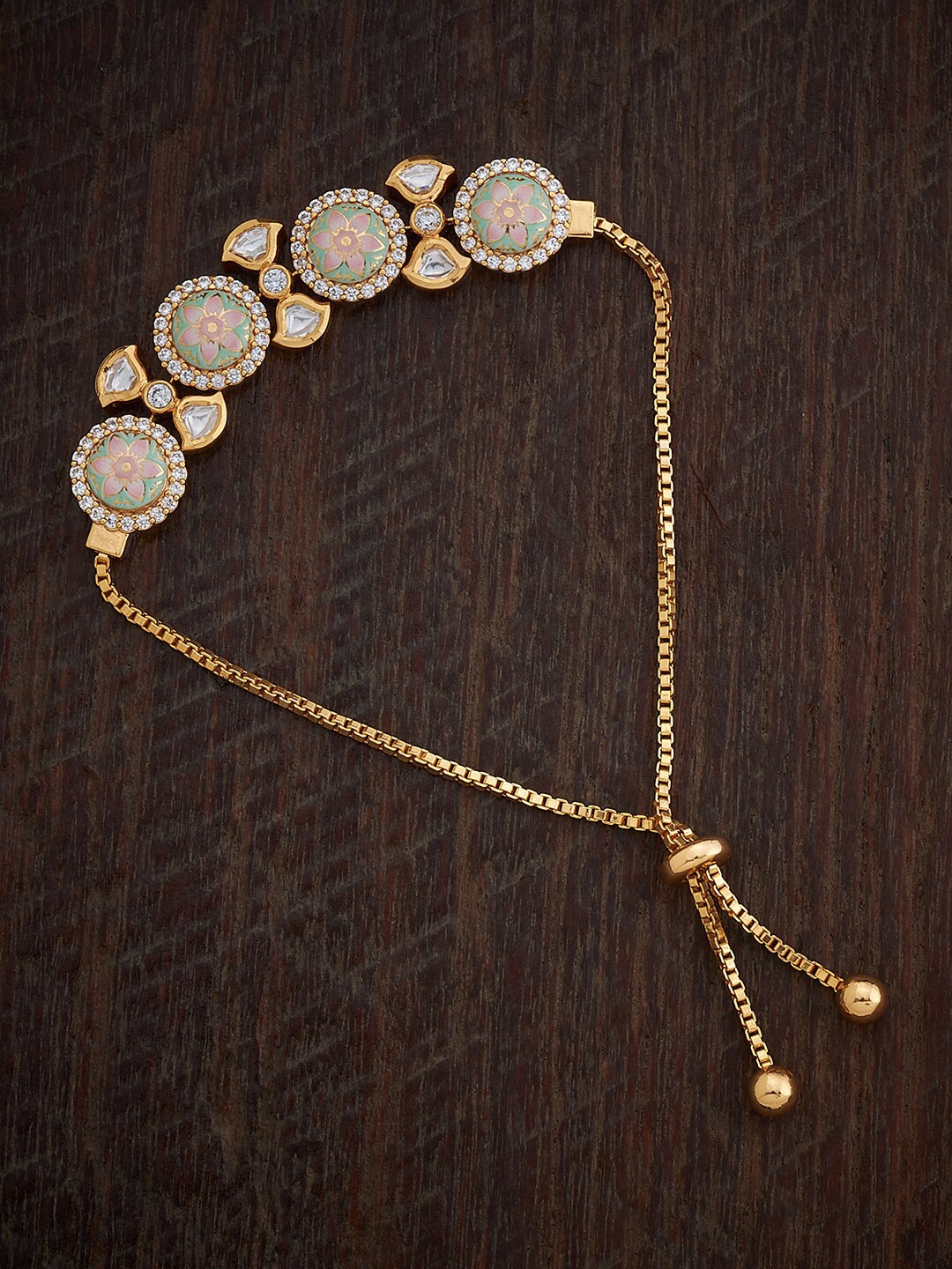 

Kushal's Fashion Jewellery Women Kundan Armlet Bracelet, White