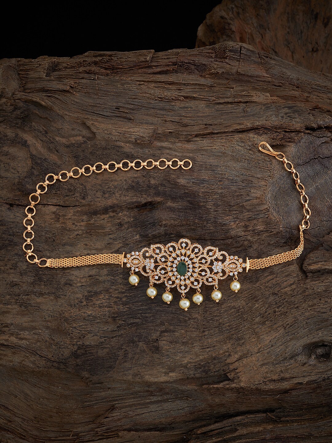 

Kushal's Fashion Jewellery Women Cubic Zirconia Gold-Plated Armlet Bracelet