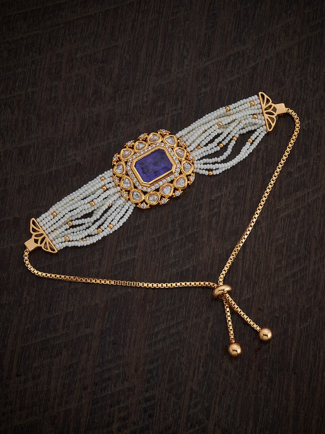 

Kushal's Fashion Jewellery Women Kundan Armlet Bracelet, White