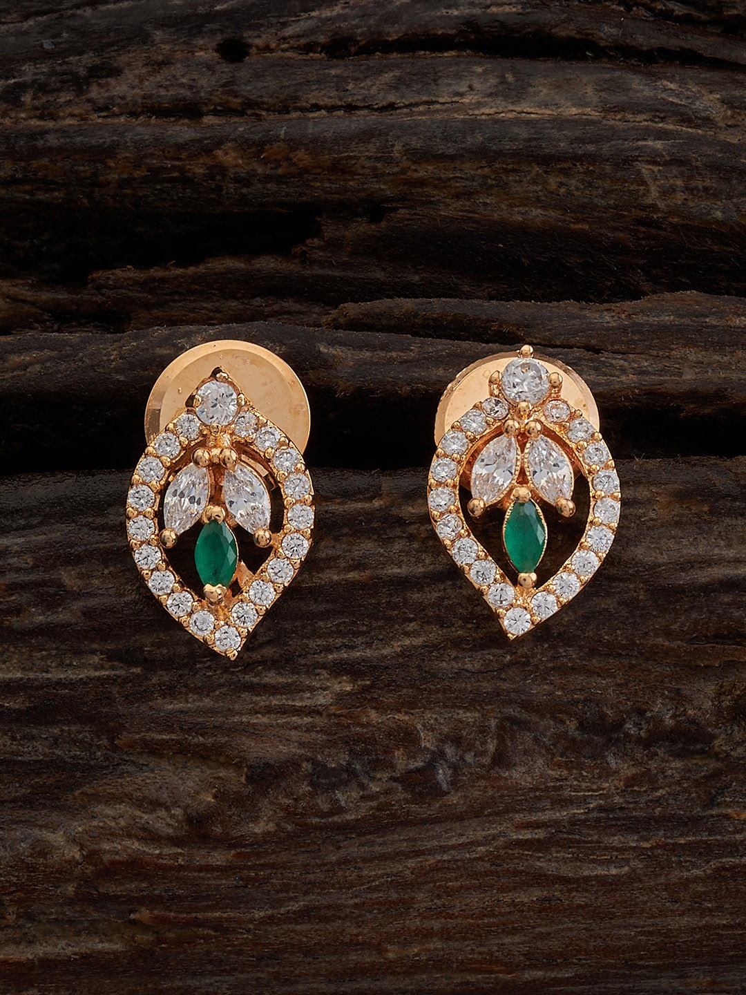 

Kushal's Fashion Jewellery Gold-Plated Contemporary Studs Earrings, Green