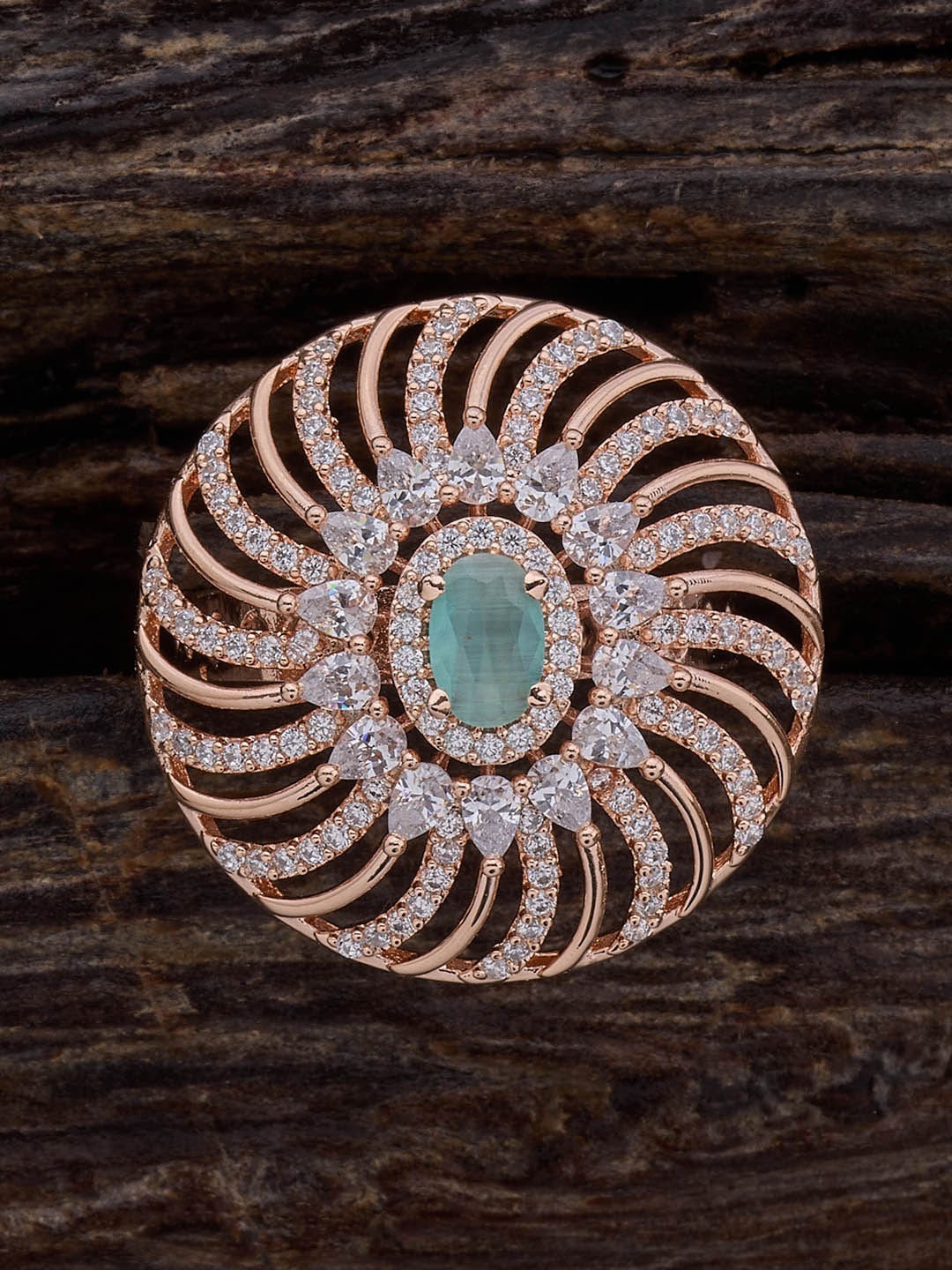 

Kushal's Fashion Jewellery Rose Gold-Plated Cubic Zirconia-Studded Ring