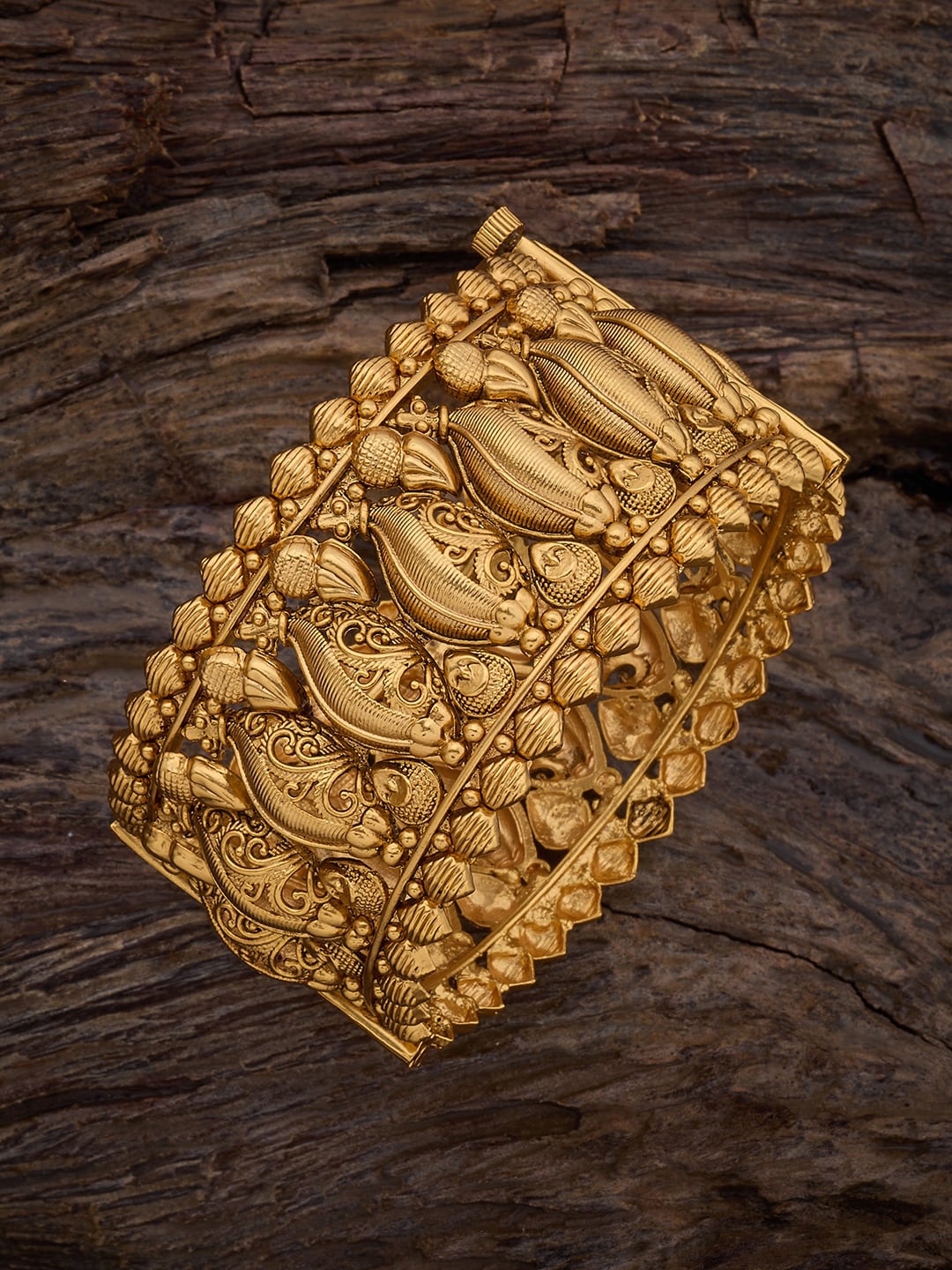 

Kushal's Fashion Jewellery Gold-Plated Antique Bangle