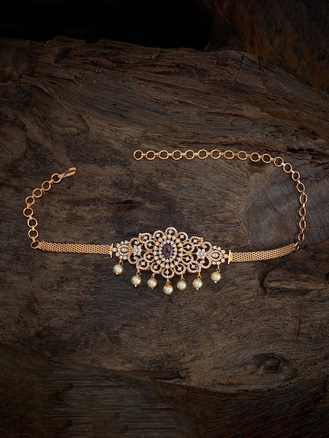 

Kushal's Fashion Jewellery Women Cubic Zirconia Gold-Plated Armlet Bracelet