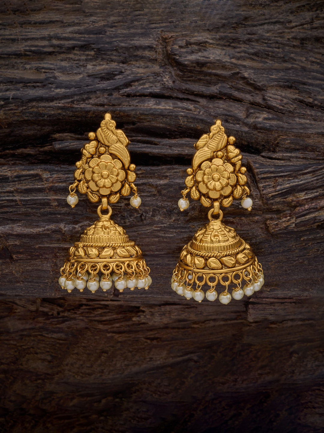 

Kushal's Fashion Jewellery Gold-Plated Dome Shaped Jhumkas