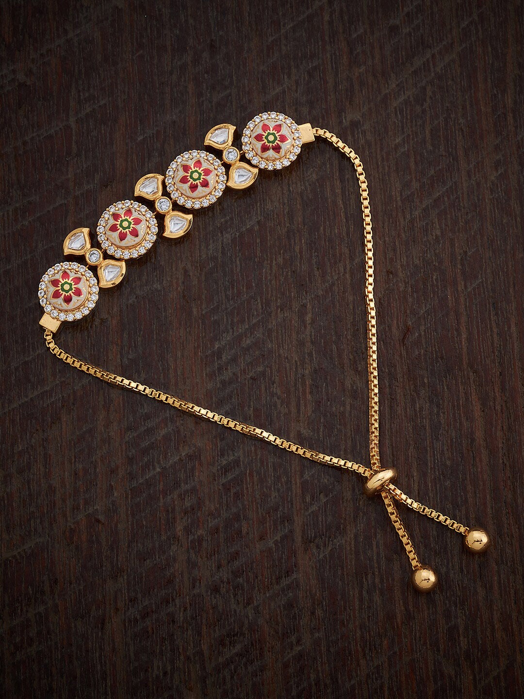 

Kushal's Fashion Jewellery Women Kundan Armlet Bracelet, White