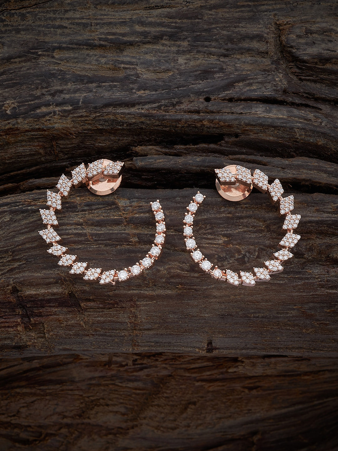 

Kushal's Fashion Jewellery Rose Gold-Plated Contemporary Drop Earrings, White