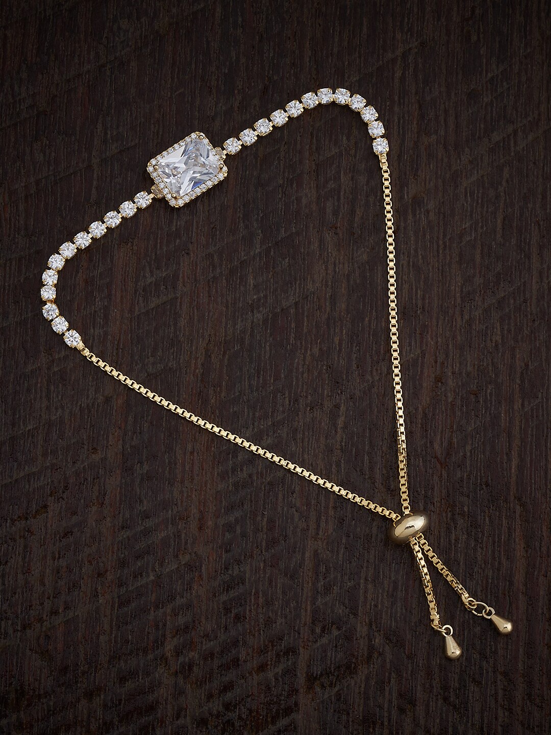 

Kushal's Fashion Jewellery Women Cubic Zirconia Gold-Plated Armlet Bracelet, White