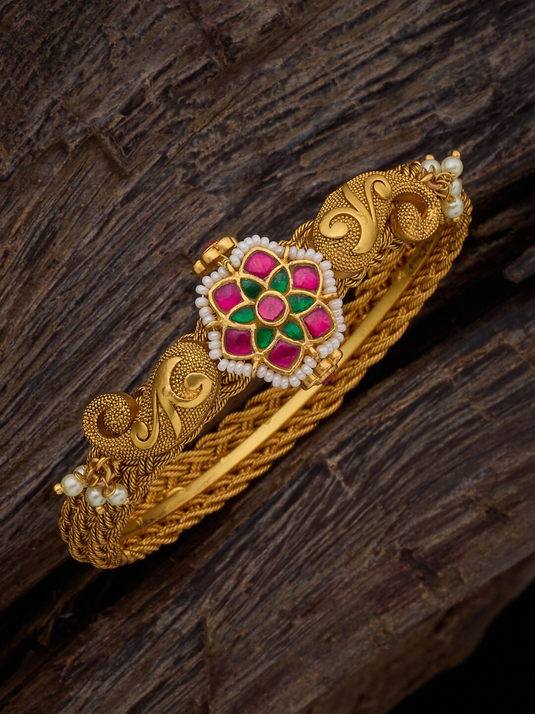

Kushal's Fashion Jewellery Women Kada Bracelet, Gold