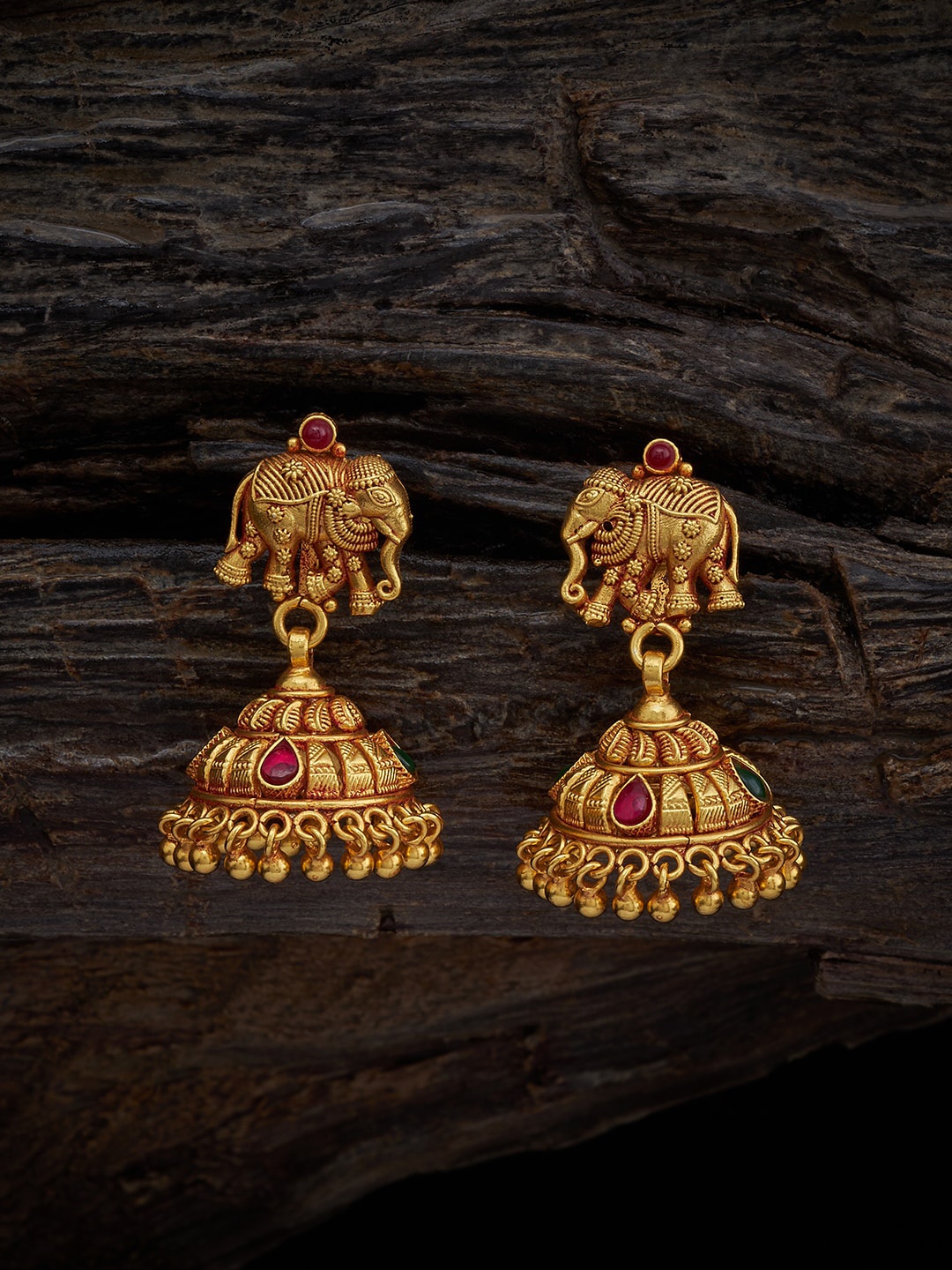 

Kushal's Fashion Jewellery Gold-Plated 92.5 Pure Silver Animal Shaped Jhumkas Earrings