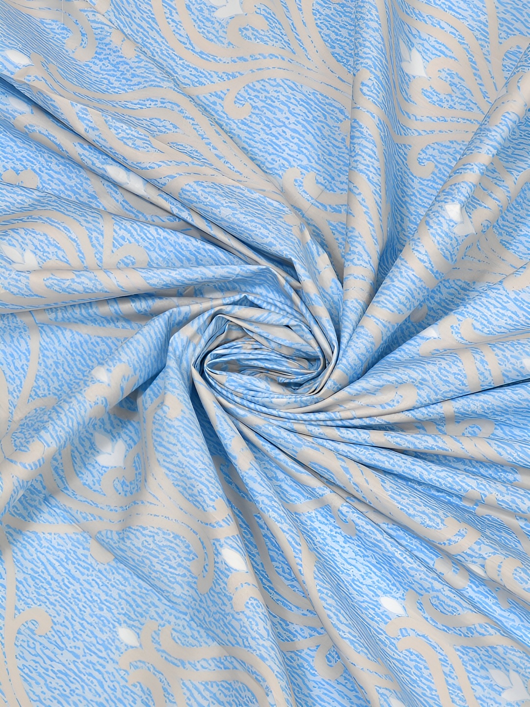 

EverHOME Blue & Beige 160 TC Queen Bedsheet with 2 Pillow Covers